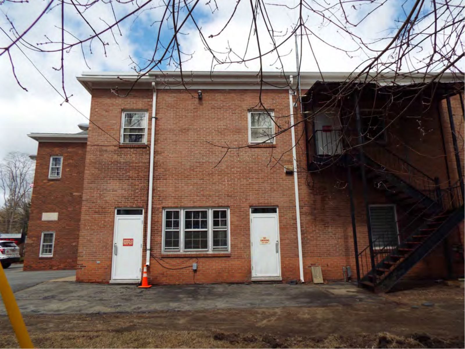 The firehouse, facing north.