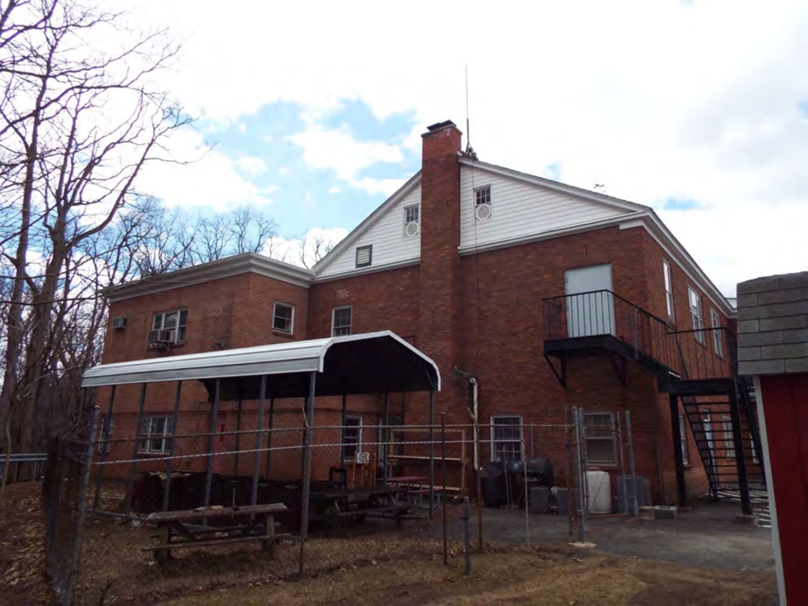 The firehouse facing west.